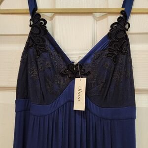 Soma Blue and Black Maxi Lace Chemise